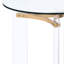 Table Tempting Gold avec base ronde en verre trempé et base en métal