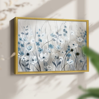 Blue Meadow Field -Framed Print - Restickable