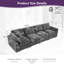 Canapé modulaire en chenille de 130,3 po, canapé rembourré 4 places avec structure en bois massif, canapé de salon moderne à assise profonde pour appartement et maison, comprend 1 coussin décoratif-132683459