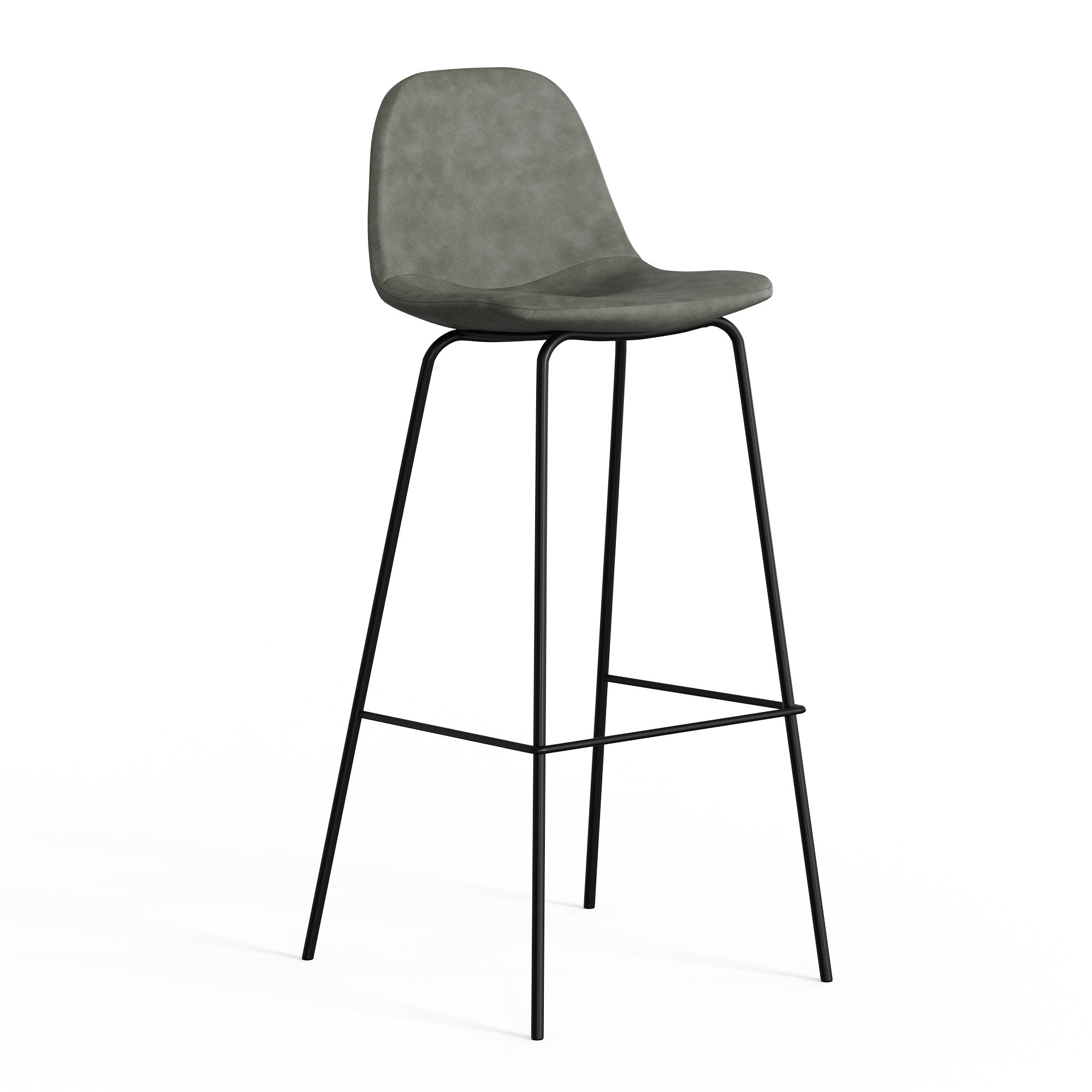 Kody Vegan Leather Bar & Counter Stool, Slate Grey Vegan Leather, Bar Stool (30.5" Seat Height)