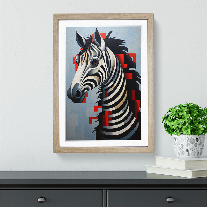 Pony Hard Edge - Wall Art, 46cm H x 34cm W x 2cm D, Oak