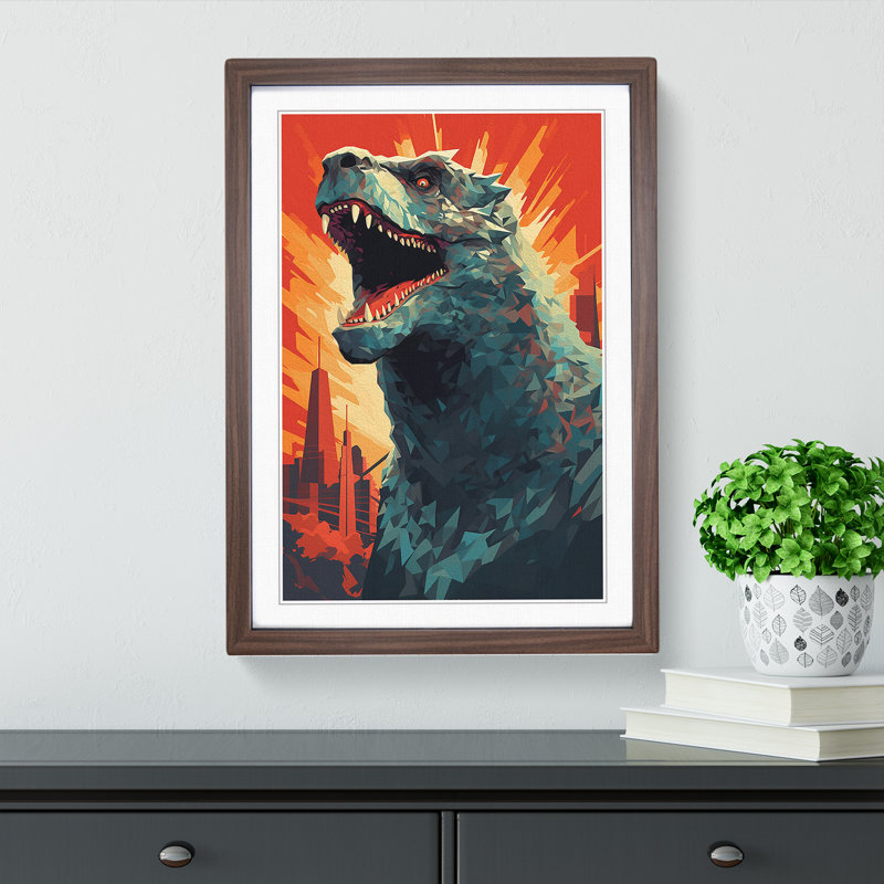 Godzilla Geometric - Framed Print