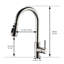 Robinet de cuisine rétractable, nickel brossé, laiton à poignée simple, commande tactile, options de jet d'eau, méthode d'installation pratique, rapide et facile