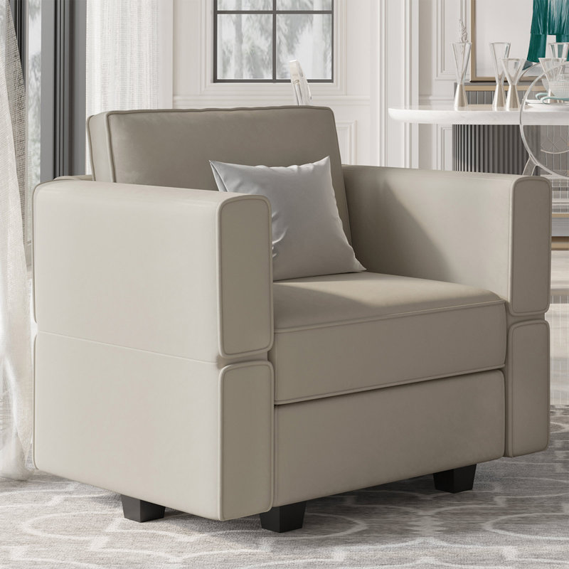 Nakash Velvet Upholstered Single Armchair with Storage, for Apartment bedroom livingroom study room anywhere need