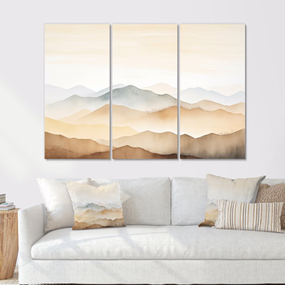 «Mountain Morning Whisperes IV - Landscape Mountains», ensemble d'art sur toile