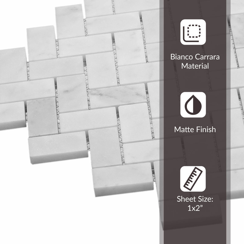 12" x 12" Marble Look Mosaic Wall & Floor Tile