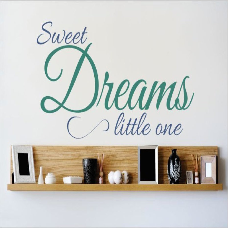 Décalcomanie murale little rêve little one, Sarcelle / Bleu, H 8 po x l 20 po x P 0,16 po