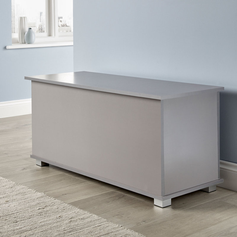 Starbuck Blanket Ottoman Storage Box Chest, Grey