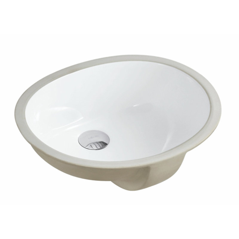 Kingsman 17.5'' Ceramic Oval Undermounted Bathroom Sink with Overflow