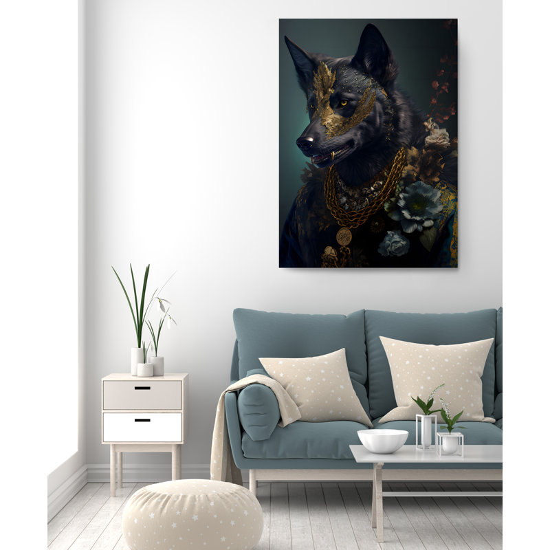 " Elite Soldier Wild Wolf ", 30" H x 20" W x 1" D