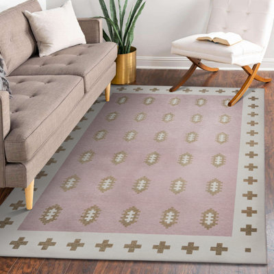 Petal Pink Washable Rug - 5' x 7'