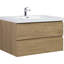Meuble-lavabo flottant avec lavabo, meuble-lavabo mural moderne avec lavabo en résine et tiroirs à fermeture en douceur