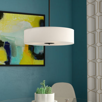 Lustre tambour à 3 lumières avec abat-jour 
