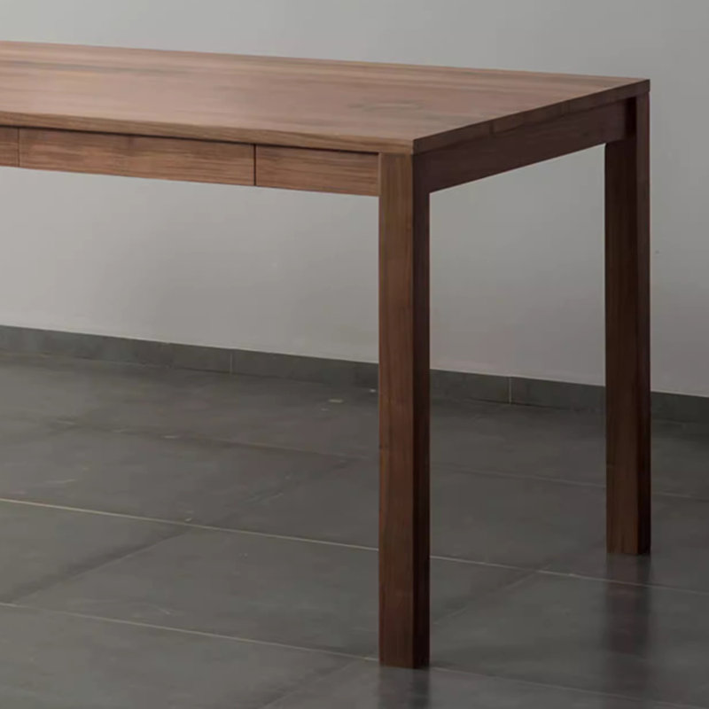 Simple And Elegant Walnut Wood Practical Desk, 29.52" H x 70.86" W x 31.49" D