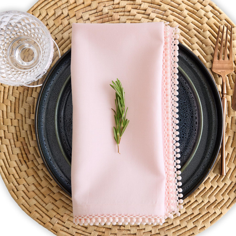 Maddie - Cotton Linen Dinner Napkins, Navy