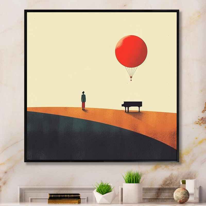 Minimalisme solidaire paysage VII, Cadre flottant noir, H 24 po x l 24 po x P 1 po