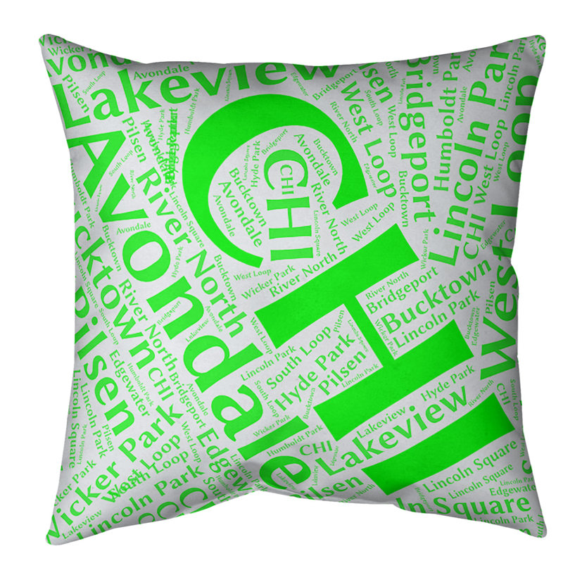 Housse de coussin en cuir Illinois Dist Quartiers, 26 po x 26 po, Vert