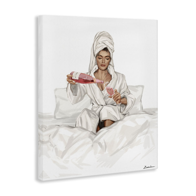 «Versing Rosé Wine in Bed Canvas» par Ziwei Li, H 20 po x l 16 po
