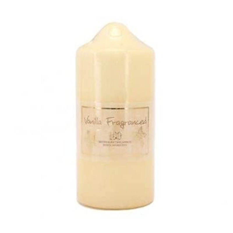 Vanilla Scented Pillar Candle, 16cm H x 7cm W x 7cm D