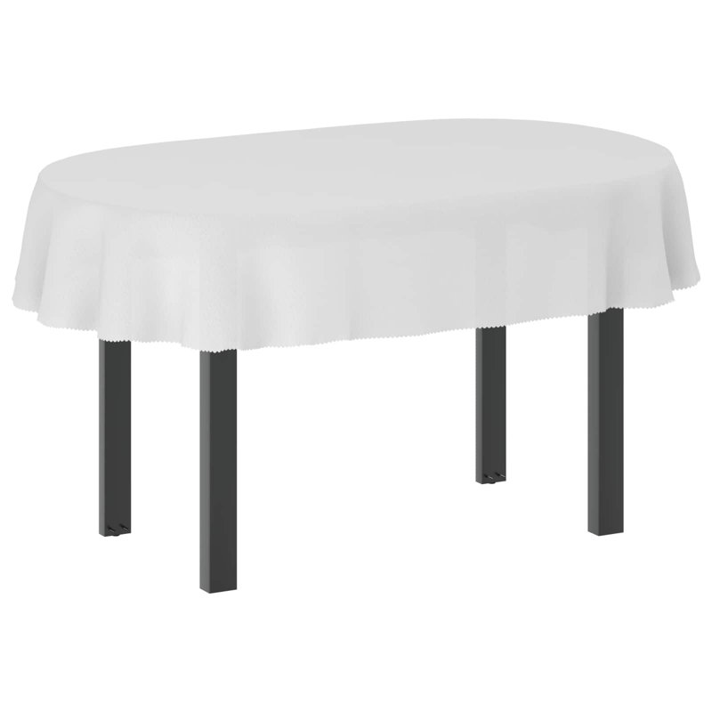  Table Cloth Plain Polyester Cover Fabric Tablecloth Kitchen Dining for, 180 cm L, White, 1