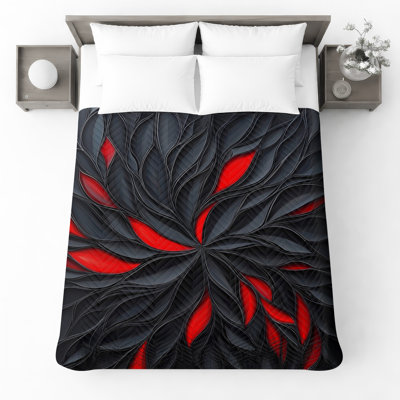 Motif de pétales noirs et rouges