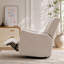 Fauteuil inclinable à bascule pivotant à oreilles de 29,5 po de largeur, fauteuil inclinable berçant et oscillant, fauteuil à bascule pour chambre à coucher, lin, beige