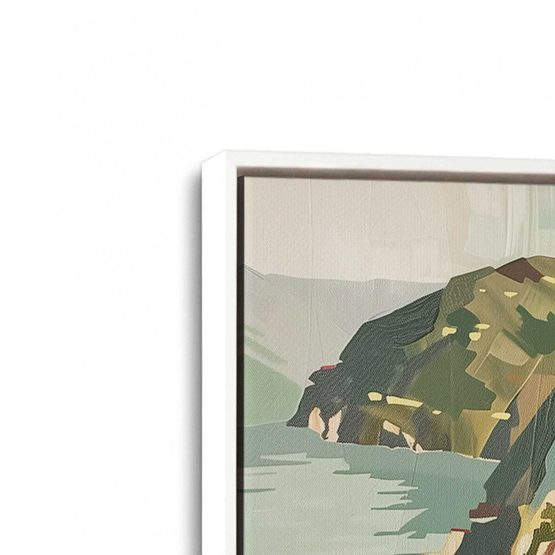 Charme Amalfi Hillside I, H 12,75 po x l 18,75 po, Cadre flottant, Blanc opaque