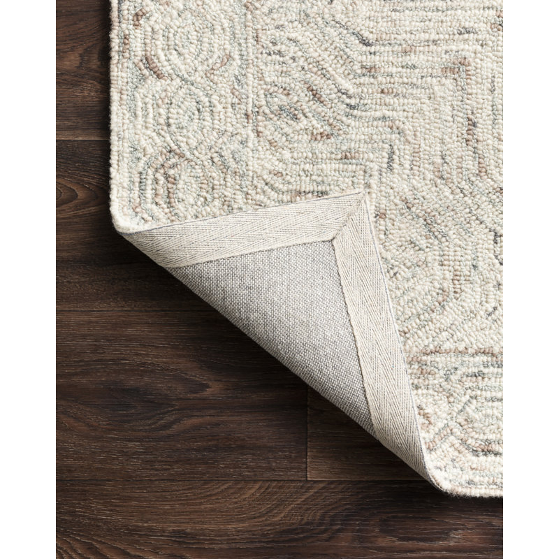 Tapis beige en laine touffeté à la main Yancheva, Tapis de couloir 2 pi 6 po x 9 pi 9 po