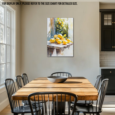 Art mural citron, art mural sur toile citron, images de citron pour la cuisine, affiche d'art mural de fruits, cuisine italienne méditerranéenne, art mural de fruits rétro, impression encadrée de cuisine prête à suspendre 18 po x 24 po