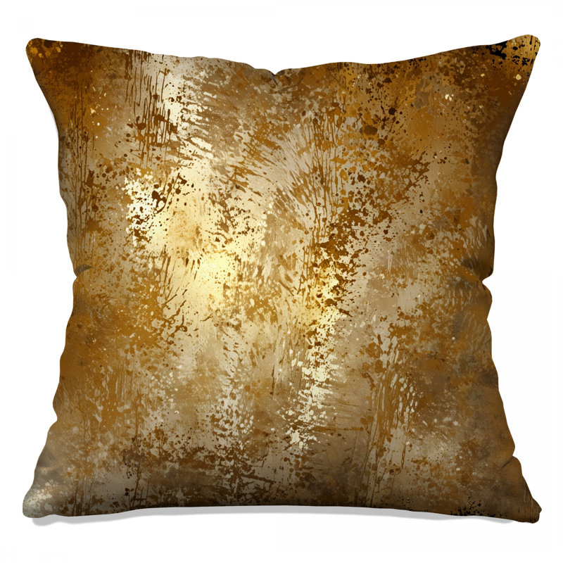 Coussins décoratifs bronze à texture grunge double face, 26 x 26 pouces