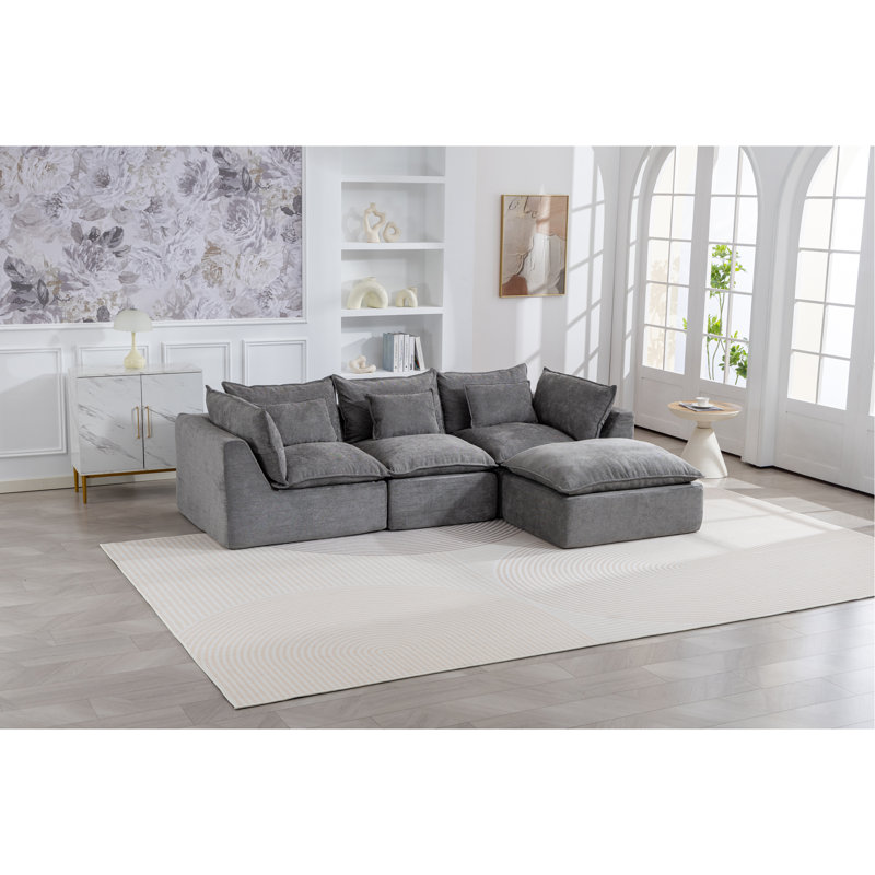 Canapé modulaire surdimensionné Boneless Cloud Couch True Relax Comfy Couches, Gris antique