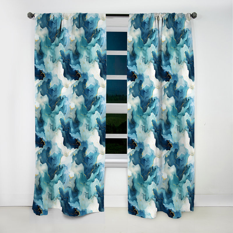 Izidora - Abstract Marble Curtain - Blackout Marble Curtain - 1 Panels, 52" W x 108" L
