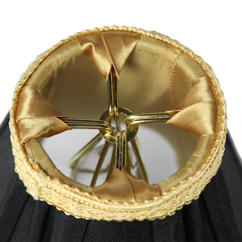Black Silk Empire Candelabra Shade with Brass Frame