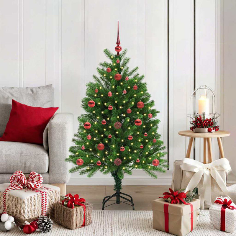 Christmas Tree with 150 LEDs with Stand 120 cm PE, Red