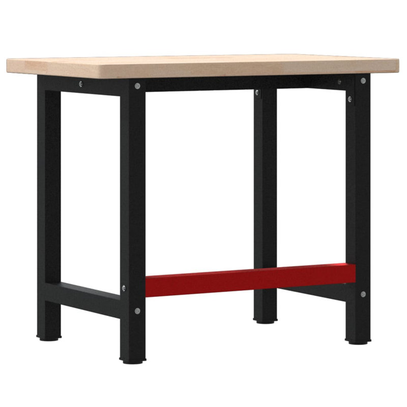 Solid Wood Top Workbench, 83 cm H x 100 cm W x 60 cm D, Oak Wood