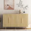 Buffet en bois moderne avec rangement, grand buffet cannelé avec tablettes réglables, crédence, console d'appoint