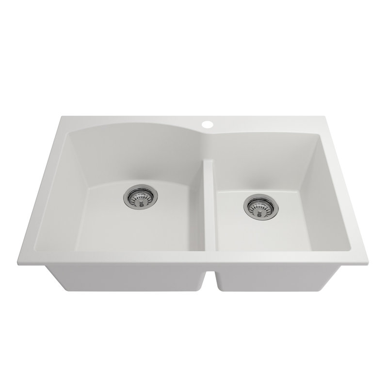 Évier de cuisine à double cuve en granite 33 po Campino