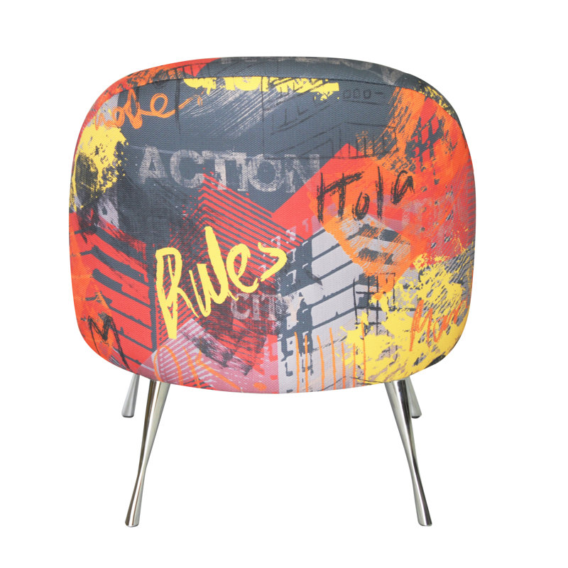 Zen Upholstered Accent Chair, Orange/Grey