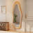 Wavy LED Full-Length Mirror, Solid Wood Frame, Shatterproof, Floor & Wall Mount-1926038135