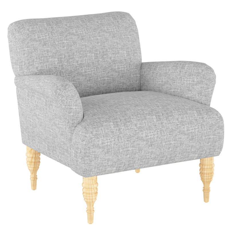 Upholstered Armchair, Zuma Pumice Textured Linen, Zuma White Textured Linen