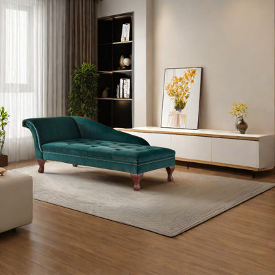 Chaise longue inclinable en velours