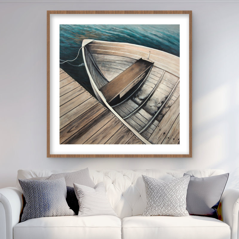 Abandon de bateaux à rames - décor de salle de bain mat encadré