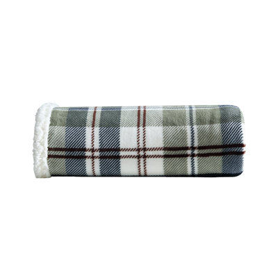 Eddie Bauer Printed Plush Fleece & Sherpa Reversible Throw Blanket