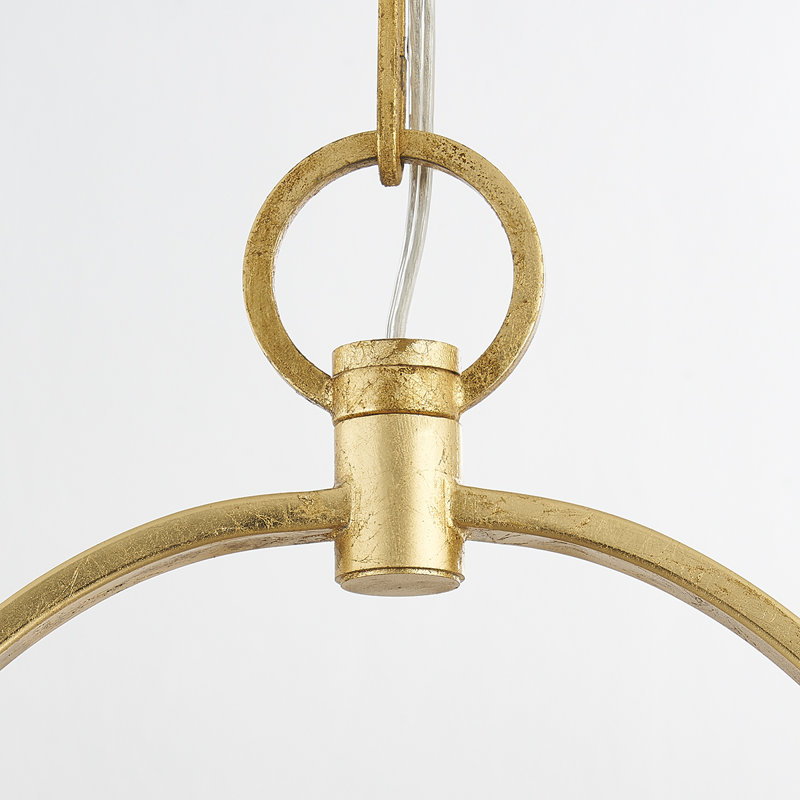 MALLOY 3 LIGHT LANTERN, Vintage Gold Leaf