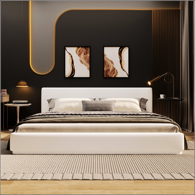 Lit rembourré doux et confortable, Grand lit