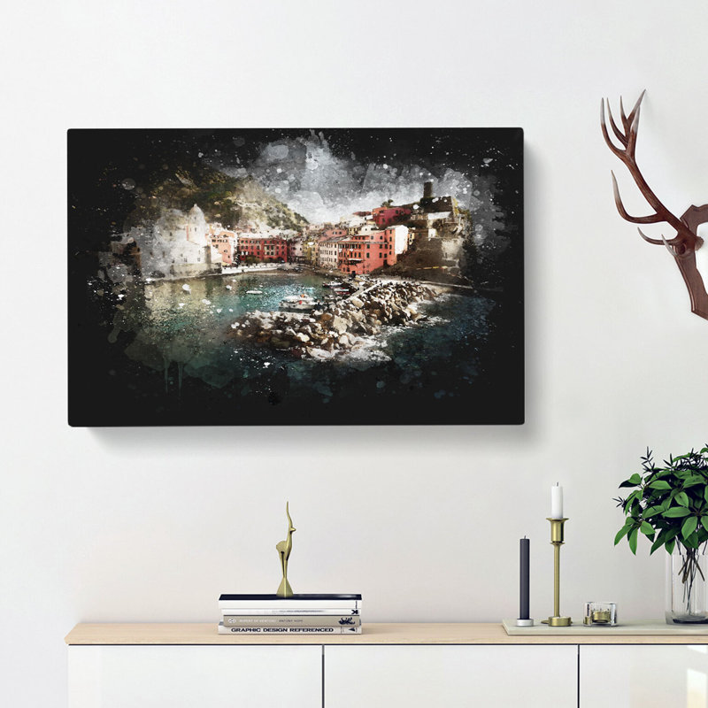 Boats In Vernazza Italy - Wrapped Canvas, 45cm H x 76cm W x 4cm D