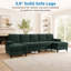 U-Shaped Corduroy Sectional with Double Chaises & Pillows-1087240924