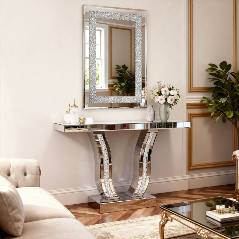 Grand miroir suspendu en cristal Crystal Diamond