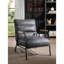 Chaise d'appoint grise avec structure - structure en métal et pieds élégants en cuir avec revêtement doux