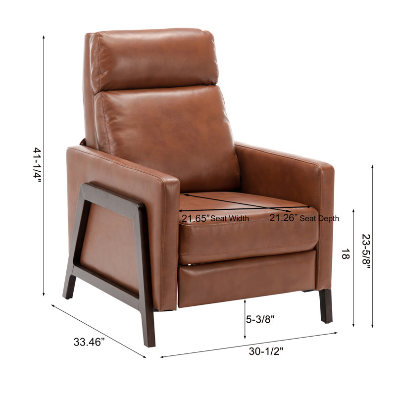 Push Back Recliner, Caramel
